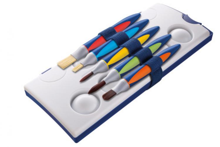 Pelikan griffix® Pinselset für die Schule mit Pinselband, 5er Set